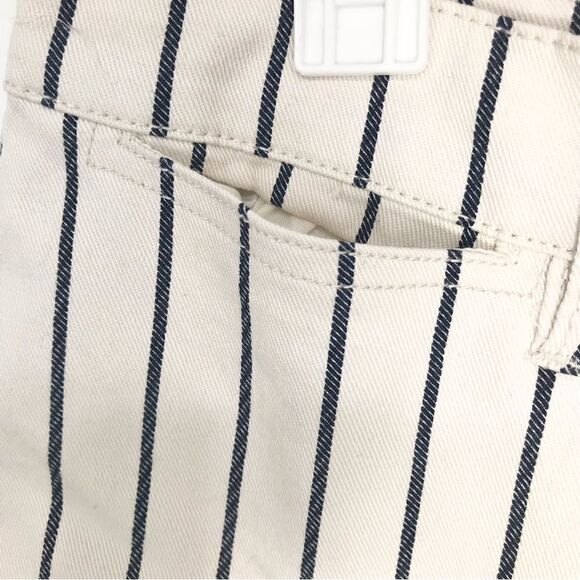 Rewash The Riley Cream Blue Pinstripe Comfort Stretch High Rise Shorts NEW - Picture 7 of 14